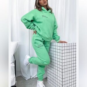 SOLD Green Hoodie and Sweatpants Set White Fox